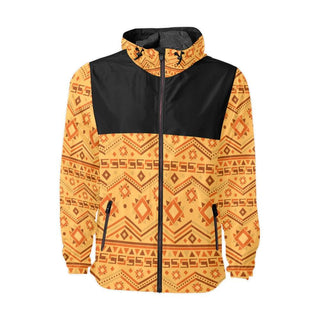 African Geometry Yellow & Black Windbreaker