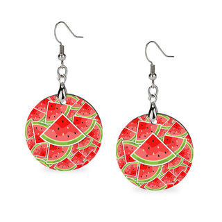 Watermelon Whisper Wooden Earrings