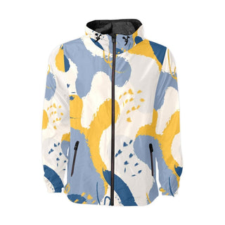 Blue, Yellow, and White Abstract Horizon Windbreaker