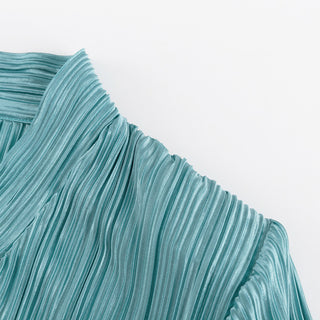Pleated Split Sleeved Cardigan & Loose Pants Set