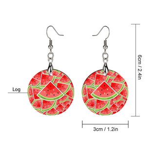 Watermelon Whisper Wooden Earrings