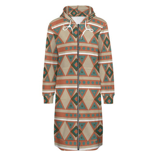 African Mosaic Long Hoodie For Women