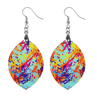 Chromatic Chaos Wooden Earrings