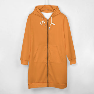 Zip-up Orange Hoodie For Womens