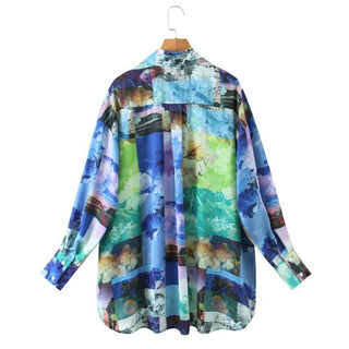 Ocean Mirage Satin Blouse
