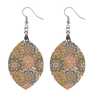 Floral Geometrics Wooden Earrings