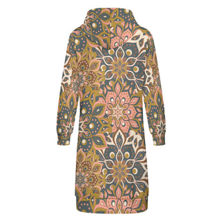 Floral Geometrics Long Hoodie For Women
