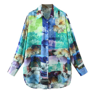 Ocean Mirage Satin Blouse