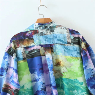 Ocean Mirage Satin Blouse