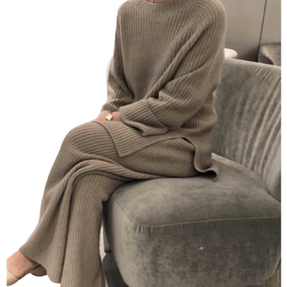 Knitted Sweater & Loose Pants Set