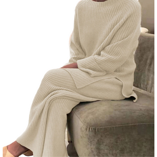Knitted Sweater & Loose Pants Set