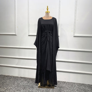 3 Piece Linen Blend Abaya Set