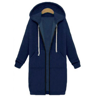 Navy blue long hoodie for women
