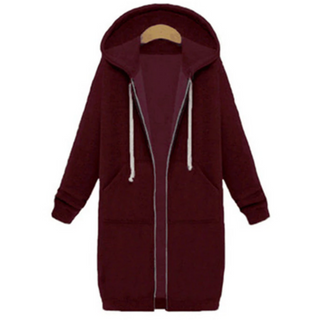 Dark red long sleeve hoodies for women