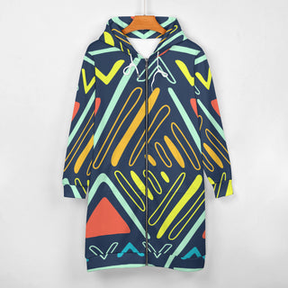 full print Masai zip-up Long Hoodie for women