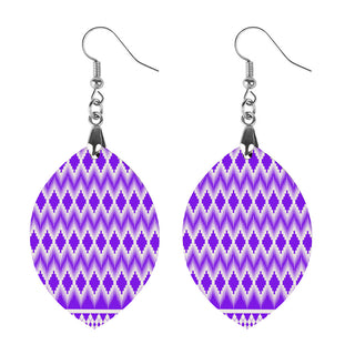 Plum Prism Wooden Earrings