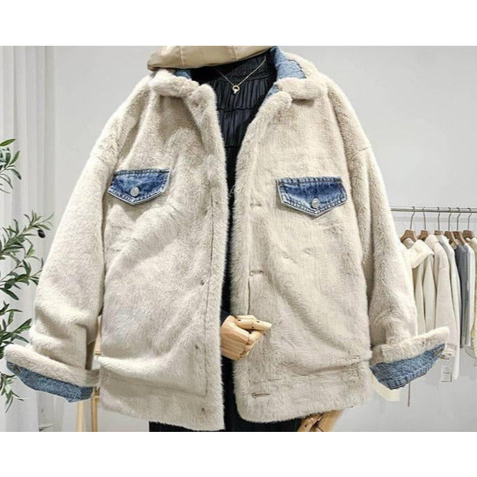 Jean jacket with on sale lambswool