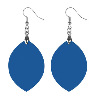 Blue Wooden Earrings