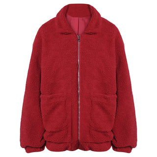 red wool jacket