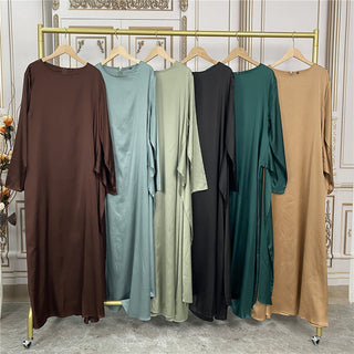 Two piece satin Abaya set