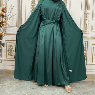 Two piece satin Abaya set